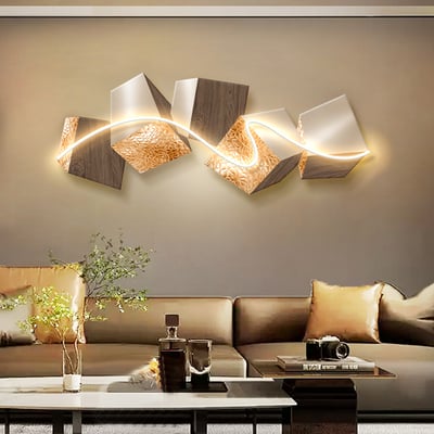 39.4" LED Acrylic Abstract Geometric Wall Decor Modern Art Living Room Bedroom | Homary 