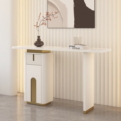 Artus 48" Modern Sintered Stone Console Table with Storage Entryway Table | Homary 